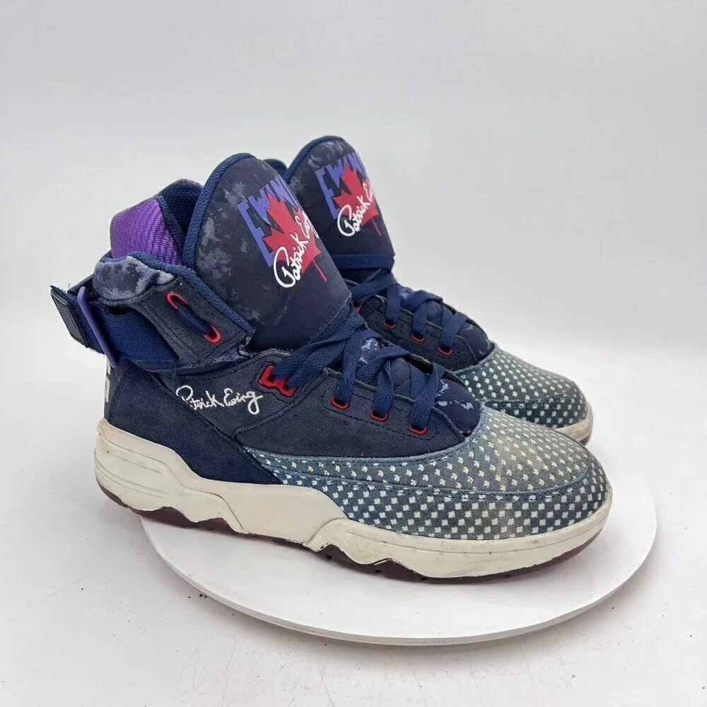 Patrick Ewing 33 Men Size 10 1ew90166-463 Blue Toronto Maple Leaf Training Shoes